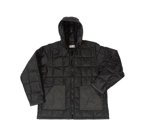 Men's 300 Gram Thermal Quilt Vertical-Block Hooded Coat - 1464